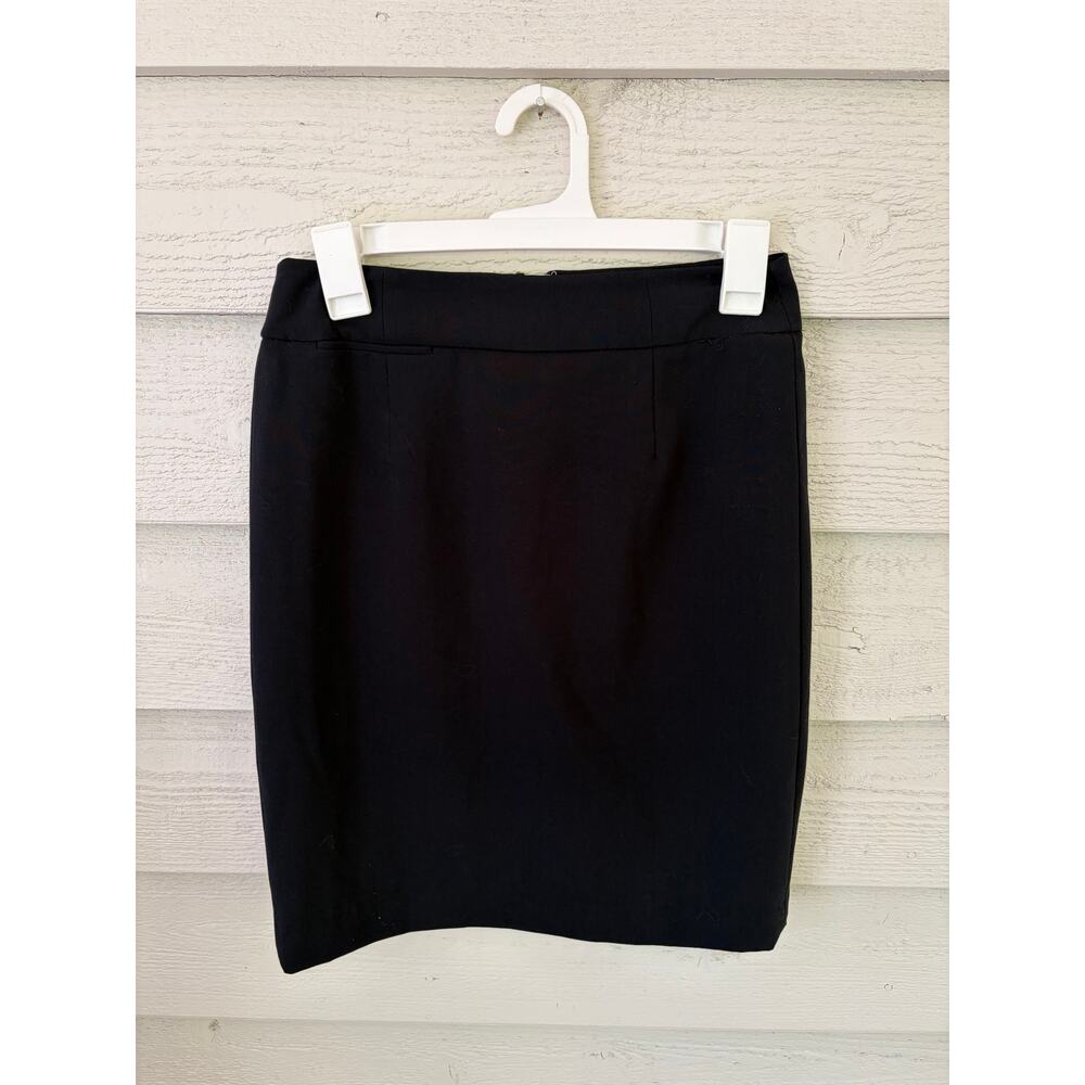 Calvin Klein Black Pencil Skirt Size 2 Classic Career Workwear - Picture 2 of 5